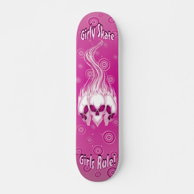 Rosa Schädel-Skateboard Skateboard (Vorne)