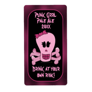 Rosa Schädel und Crossbones Blasse Ale Beer Labels