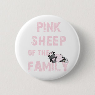 Rosa Schaf-Knopf Button