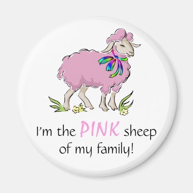 Rosa Schafe der Familie Magnet (Vorne)
