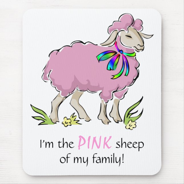Rosa Schafe der Familie Mousepad (Vorne)