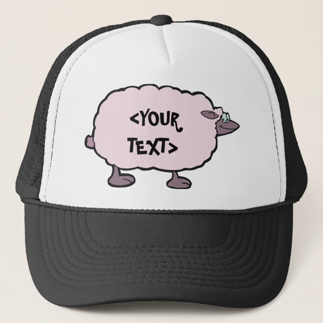 Rosa Schafe,<YOUR TEXT> Truckerkappe (Vorderseite)