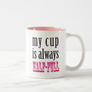 Rosa Schale halb voll Zweifarbige Tasse