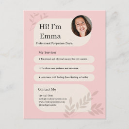 Rosa-Schamrot-Design für Postpartum-Doulas Postkarte