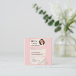 Rosa-Schamrot-Design für Postpartum-Doulas Quadratische Visitenkarte