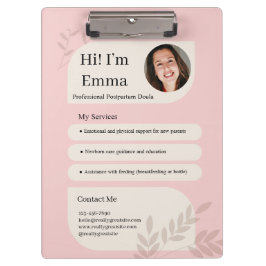 Rosa-Schamrot-Postpartum-Doula-Professionelles-Des Klemmbrett