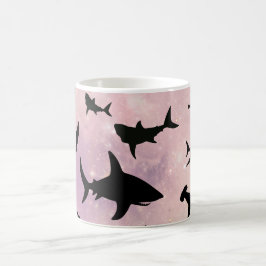 Rosa Schattenhai auf Gradientengalaxie Kaffeetasse