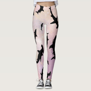 Rosa Schattenhai auf Gradientengalaxie Leggings