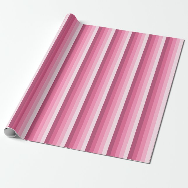 Rosa Schattenstreifen Geschenkpapier (Ungerollt)