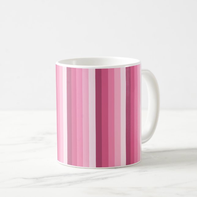 Rosa Schattenstreifen Kaffeetasse (VorderseiteRechts)