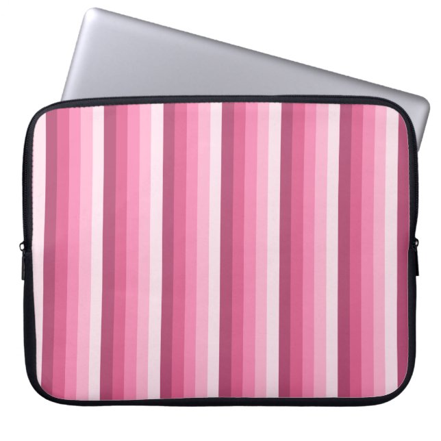 Rosa Schattenstreifen Laptopschutzhülle (Vorderseite)
