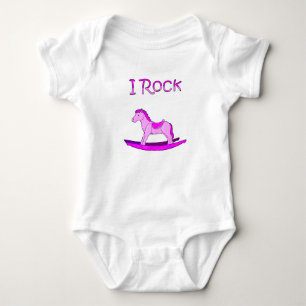 Rosa Schaukelpferd-Babybodysuit Baby Strampler