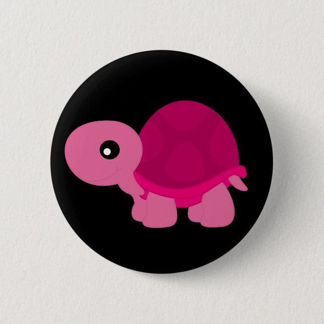Rosa Schildkröte Button (Vorderseite)