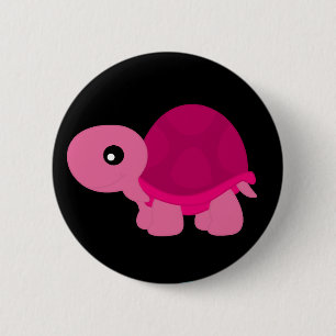 Rosa Schildkröte Button