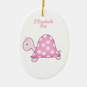 ROSA SCHILDKRÖTE personalisierte Keramik Ornament