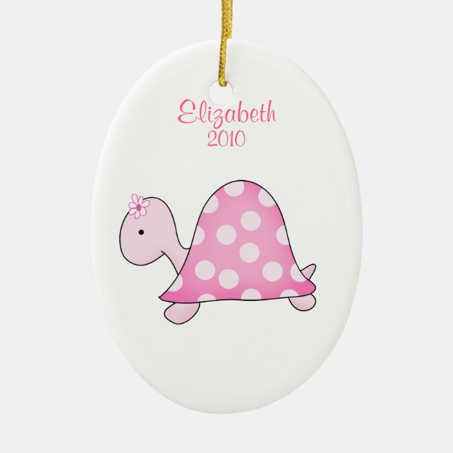 ROSA SCHILDKRÖTE personalisierte Keramik Ornament (Vorne)