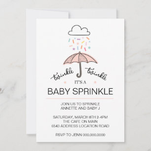 Rosa Schirm Tinkle Baby Sprinkle Download-Invik Einladung