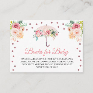 Rosa Schirmbücher für die Babyverpackungskarte Begleitkarte