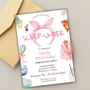 Rosa Schlaf unter Pyjama-Schlaf Geburtstagsfeier Einladung