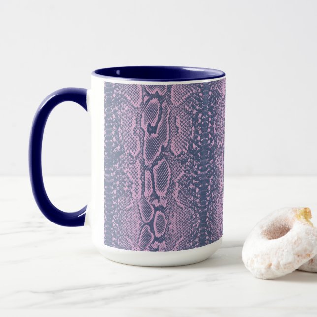 Rosa Schlange Hautfresse Tasse (Mit Donut)