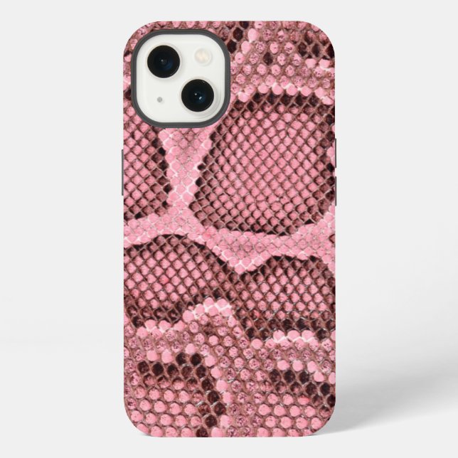 Rosa Schlangenhaut iPhone Hülle (Rückseite)