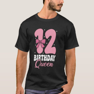 Rosa Schleife 12 Geburtstags Königin Kokette Mädch T-Shirt