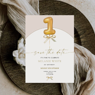 Rosa Schleife 1. Geburtstag Erste Geburtstag Coque Save The Date