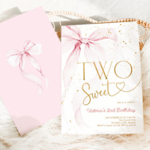 Rosa Schleife 2. Geburtstag Two Sweet Coguette Einladung