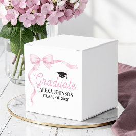 Rosa Schleife Abschlussfeier Klasse 2026 Geschenkschachtel