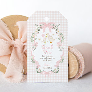 Rosa Schleife Alberne Gans Baby Shower Dankeschön Geschenkanhänger