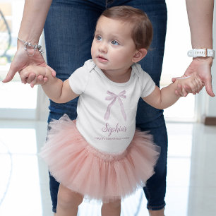 Rosa Schleife Baby erstes Weihnachten individuell  Strampler