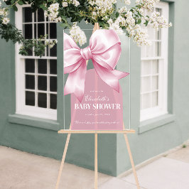 Rosa Schleife Baby Mädchen Elegante Babyparty Begr Acrylschild