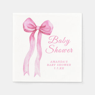 Rosa Schleife Baby-Party für Mädchen Serviette