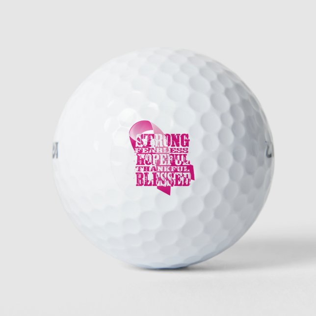 Rosa Schleife - Bejahungen Golfball (Vorderseite)