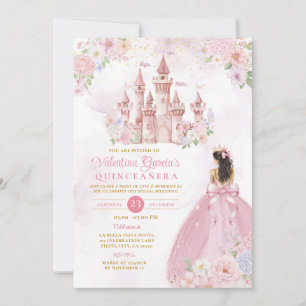 Rosa Schleife Blumenprinzessin Royal Castle Quince Einladung