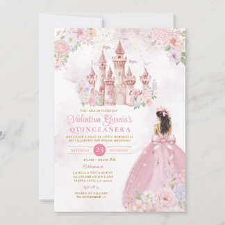 Rosa Schleife Blumenprinzessin Royal Castle Quince Einladung