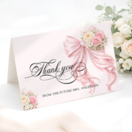Rosa Schleife Brautparty Dankeskarten Dankeskarte