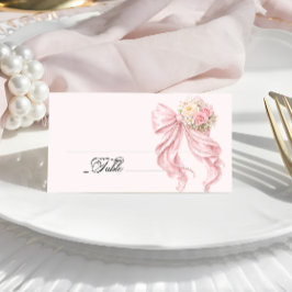 Rosa Schleife Brautparty Platzkarte