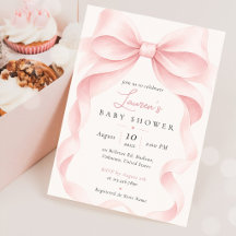 Rosa Schleife Coquette Babyparty