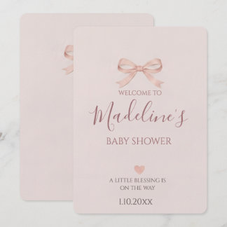 Rosa Schleife Coquette Mädchen Baby Shower Einladung