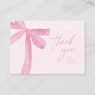 Rosa Schleife Custom Geschäft Handlettering Visitenkarte