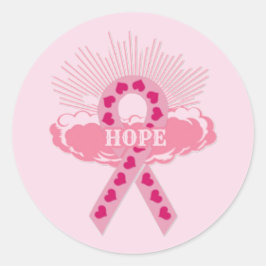 Rosa Schleife der Hope Round Stickers