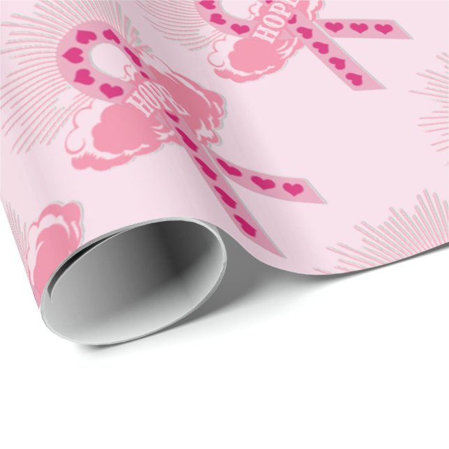 Rosa Schleife des hoffentlich rosa Wrapping Paper Geschenkpapier (Rolleneckpunkt)