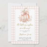 Rosa Schleife Ein Kleiner Kürbis Baby Shower Mädch