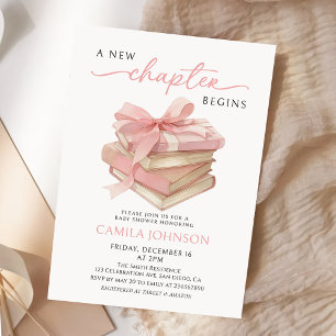Rosa Schleife Ein Neues Kapitel Bücher Baby Shower Einladung