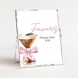 Rosa Schleife Espresso Baby Shower Geschenkanhänge Poster