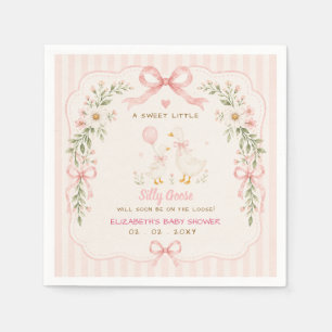 Rosa Schleife Floral Alberner Gänse Mädchen Baby S Serviette