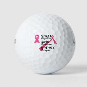 Rosa Schleife für das Thema "Krebsbewusstsein" Golfball