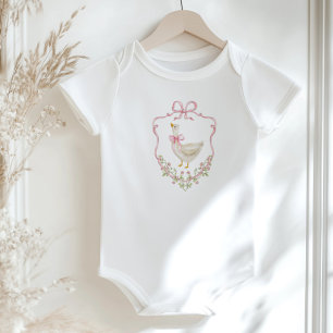 Rosa Schleife Gänsekamm Baby-Mädchen-Party Baby Strampler