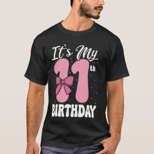 Rosa Schleife Ich habe Geburtstag Coquette Mädchen T-Shirt